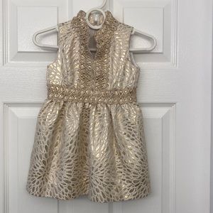 Lilly Pulitzer Gold Dress 2T